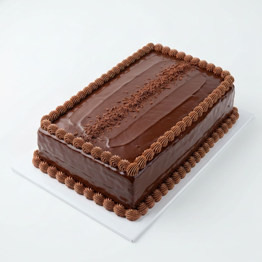Chocolate sheet cake beautifully decorated