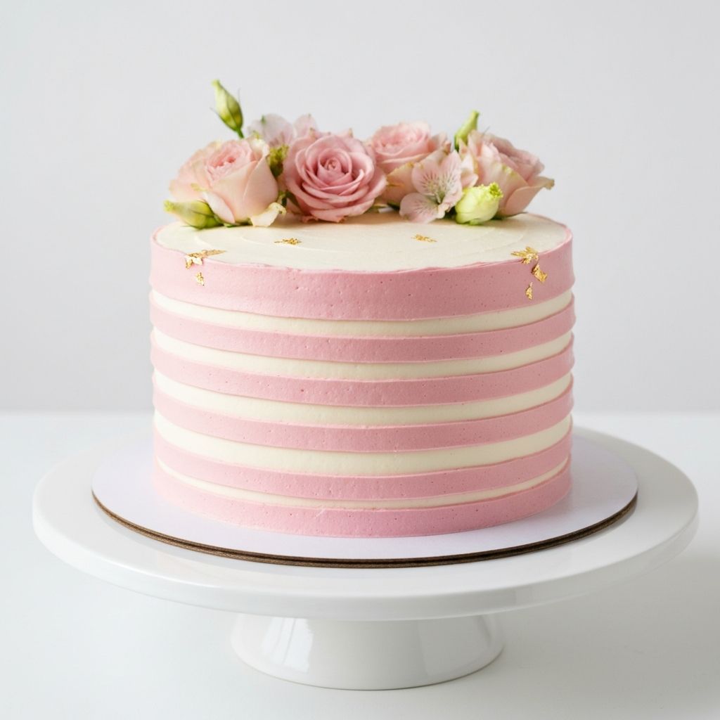 Stylish striped custom cake